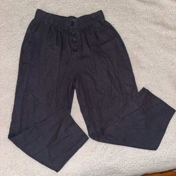 LOFT Outlet Women’s Dark Gray Linen Blend Pants Size Small Petite - Picture 1 of 11